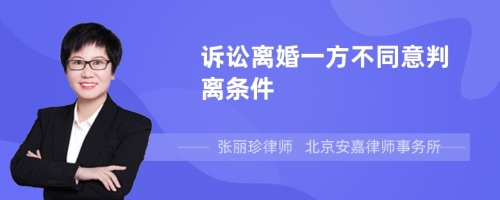 诉讼离婚一方不同意判离条件