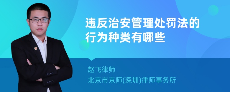 违反治安管理处罚法的行为种类有哪些