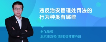 违反治安管理处罚法的行为种类有哪些