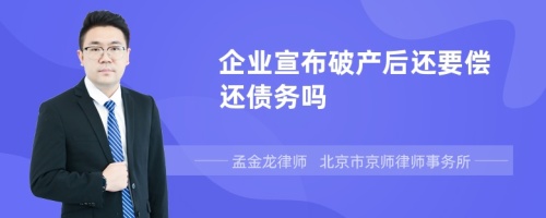 企业宣布破产后还要偿还债务吗