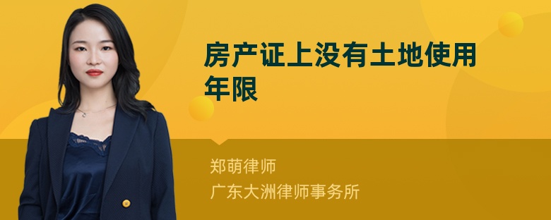 房产证上没有土地使用年限