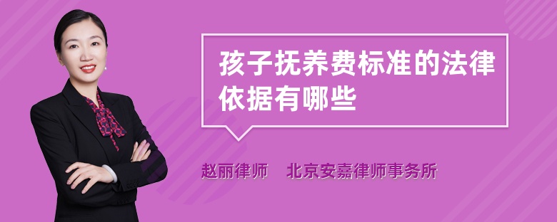 孩子抚养费标准的法律依据有哪些