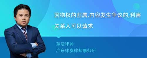 因物权的归属,内容发生争议的,利害关系人可以请求