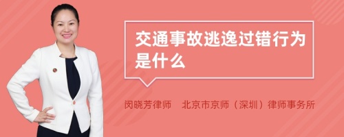 交通事故逃逸过错行为是什么