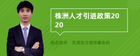 株洲人才引进政策2020