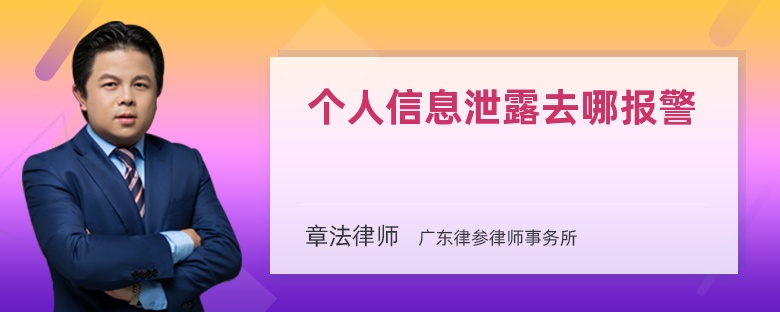 个人信息泄露去哪报警