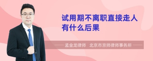 试用期不离职直接走人有什么后果