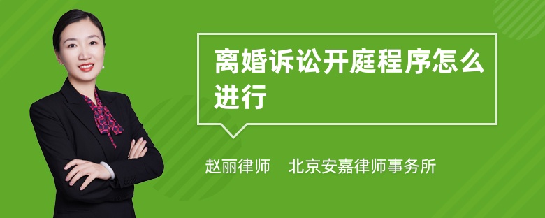 离婚诉讼开庭程序怎么进行