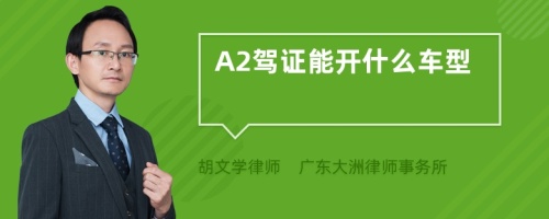 A2驾证能开什么车型