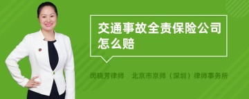 交通事故全责保险公司怎么赔