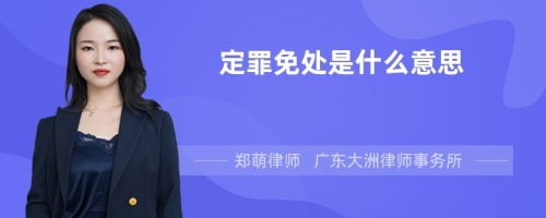 定罪免处是什么意思