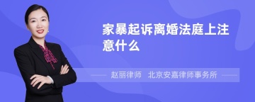 家暴起诉离婚法庭上注意什么