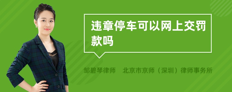 违章停车可以网上交罚款吗