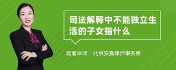 司法解释中不能独立生活的子女指什么