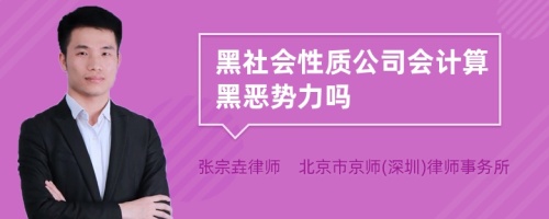 黑社会性质公司会计算黑恶势力吗