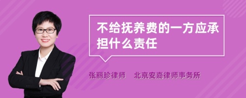 不给抚养费的一方应承担什么责任