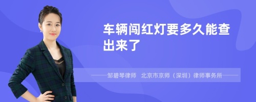 车辆闯红灯要多久能查出来了