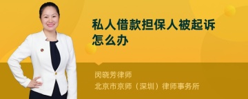 私人借款担保人被起诉怎么办