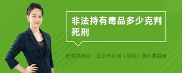 非法持有毒品多少克判死刑