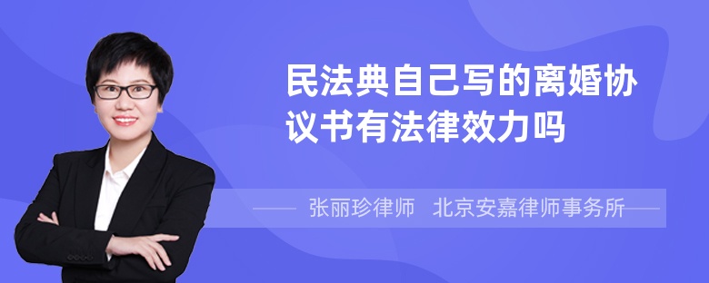 民法典自己写的离婚协议书有法律效力吗