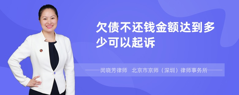 欠债不还钱金额达到多少可以起诉