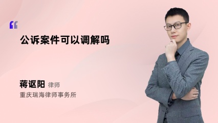 公诉案件可以调解吗