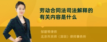 劳动合同法司法解释的有关内容是什么