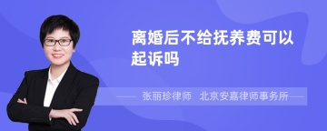 离婚后不给抚养费可以起诉吗