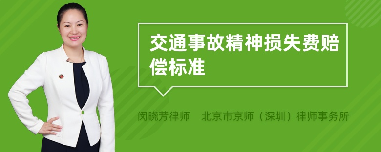 交通事故精神损失费赔偿标准