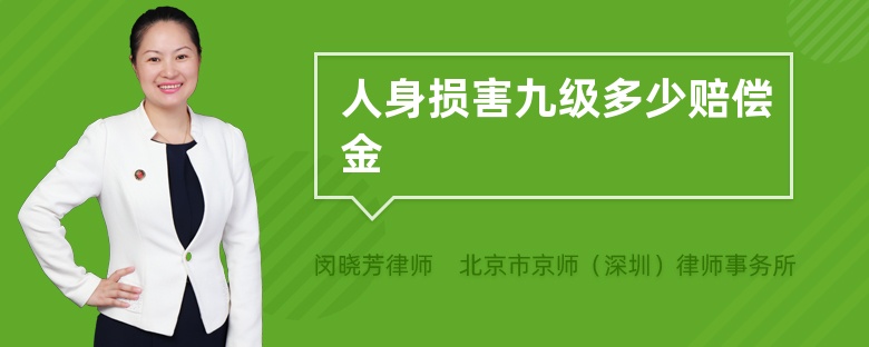 人身损害九级多少赔偿金