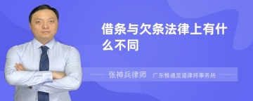 借条与欠条法律上有什么不同