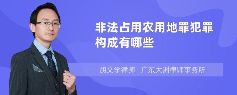 非法占用农用地罪犯罪构成有哪些