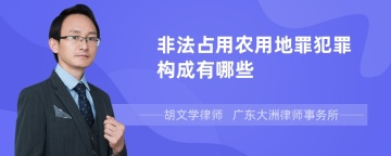 非法占用农用地罪犯罪构成有哪些