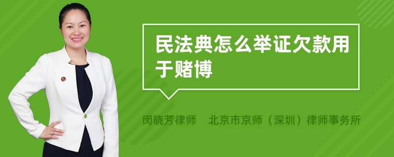 民法典怎么举证欠款用于赌博