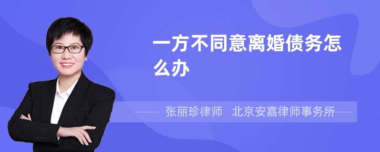 一方不同意离婚债务怎么办