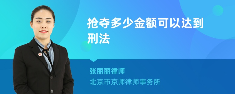 抢夺多少金额可以达到刑法