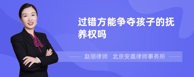 过错方能争夺孩子的抚养权吗