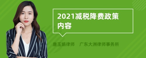 2021减税降费政策内容