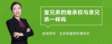 堂兄弟的继承权与亲兄弟一样吗