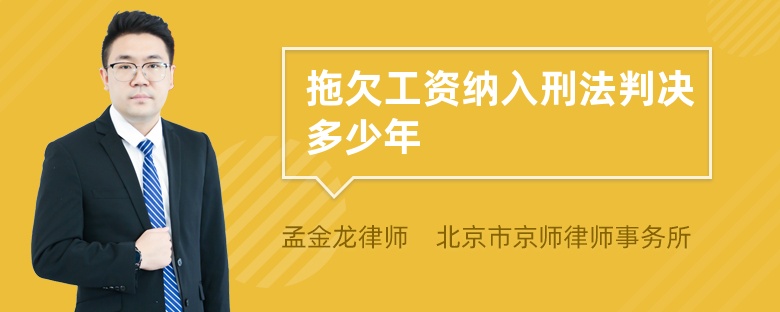 拖欠工资纳入刑法判决多少年