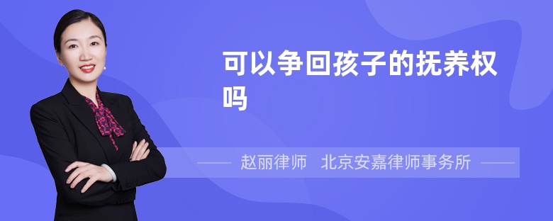 可以争回孩子的抚养权吗