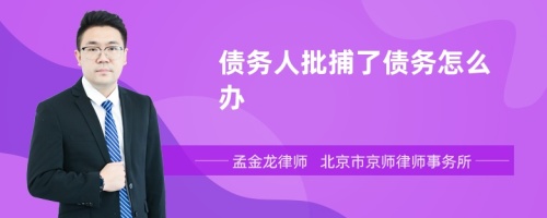 债务人批捕了债务怎么办