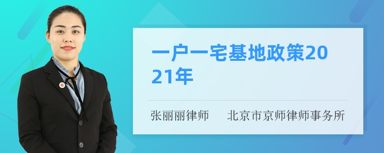 一户一宅基地政策2021年