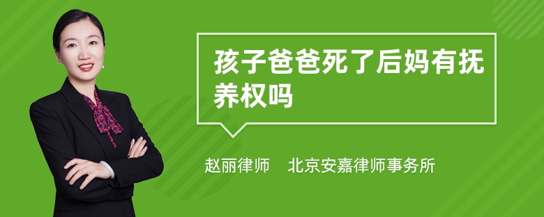 孩子爸爸死了后妈有抚养权吗