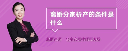 离婚分家析产的条件是什么