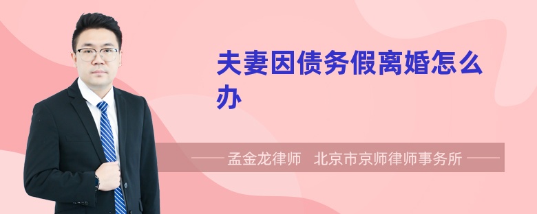 夫妻因债务假离婚怎么办