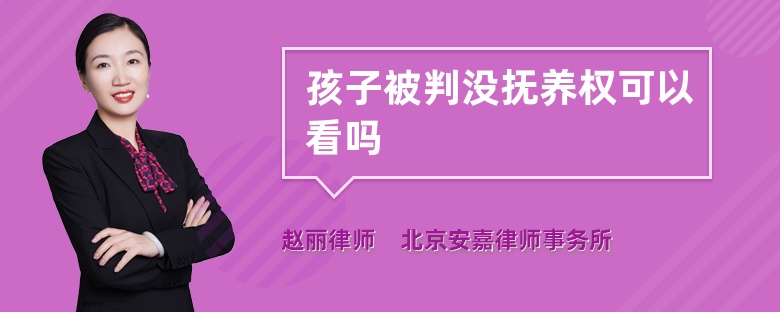 孩子被判没抚养权可以看吗