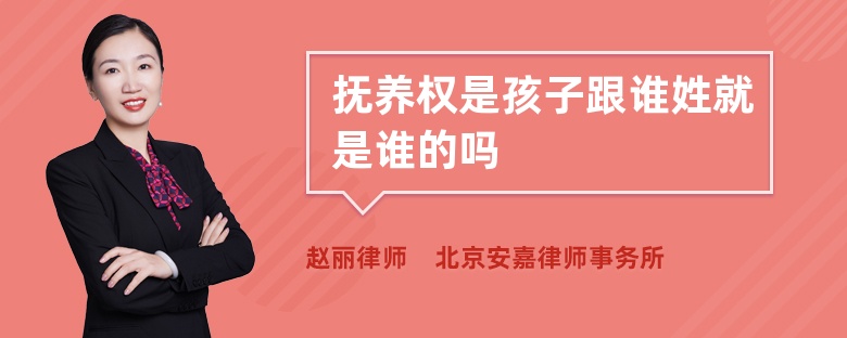 抚养权是孩子跟谁姓就是谁的吗