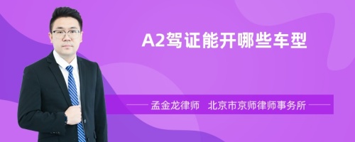 A2驾证能开哪些车型