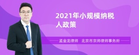 2021年小规模纳税人政策